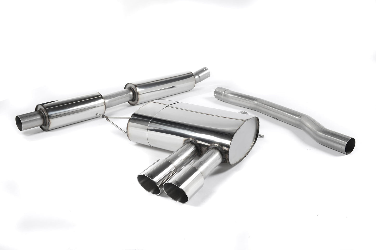 MillTek SSXM407 Mini F56 Cooper S Resonated Cat-Back with Polished Tips - ECE Approved