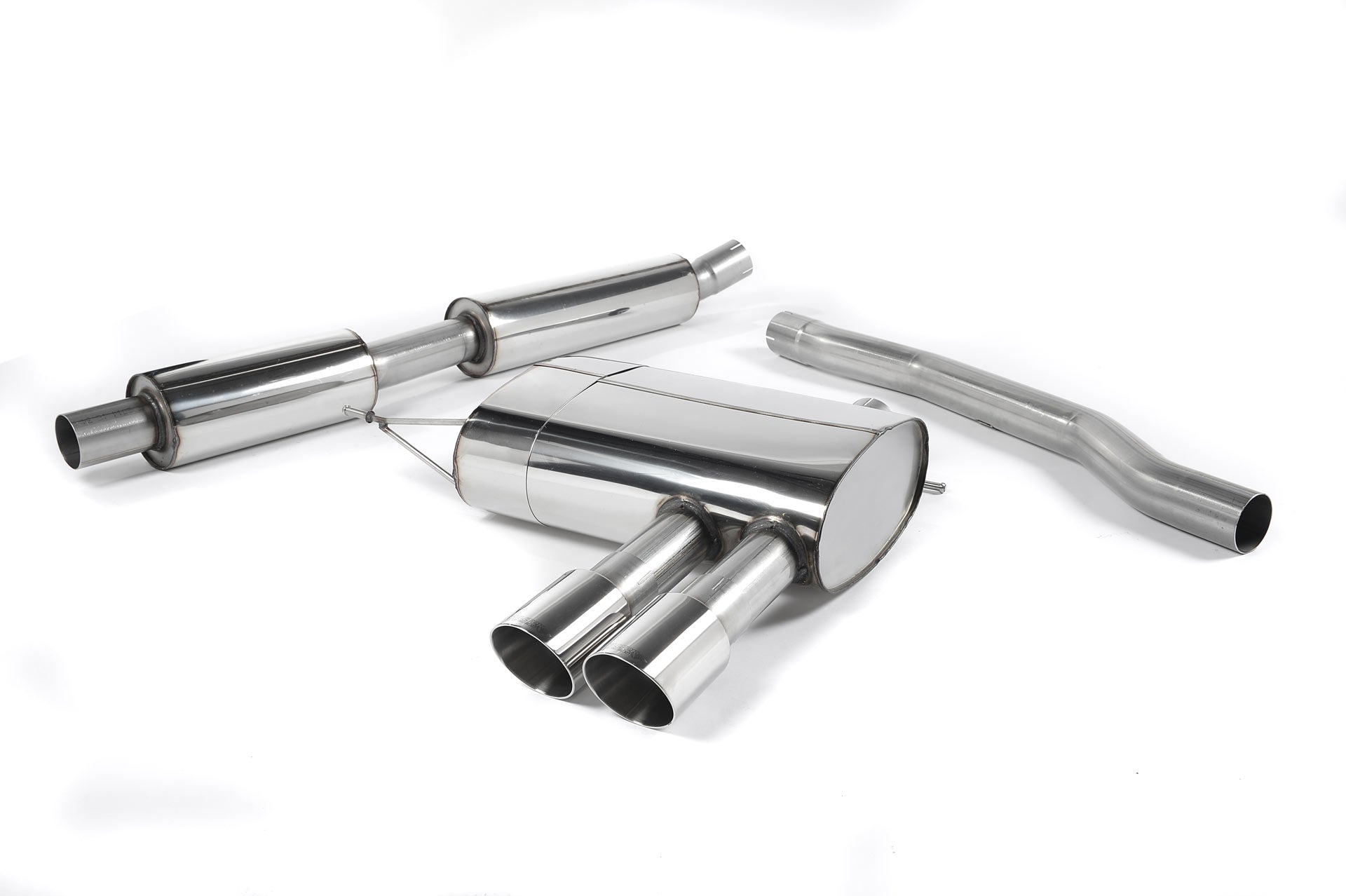 MillTek SSXM407 Mini F56 Cooper S Resonated Cat-Back with Polished Tips - ECE Approved