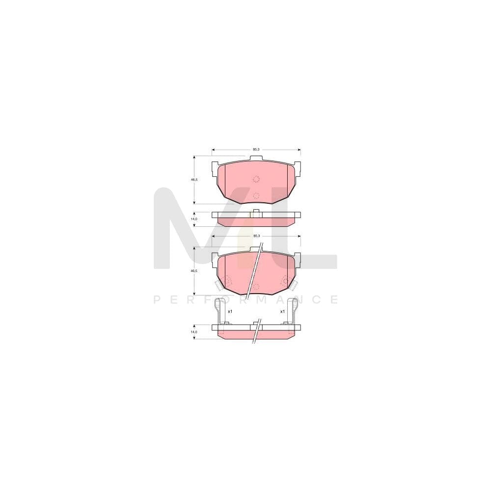 TRW Gdb1010 Brake Pad Set With Acoustic Wear Warning | ML Performance Car Parts