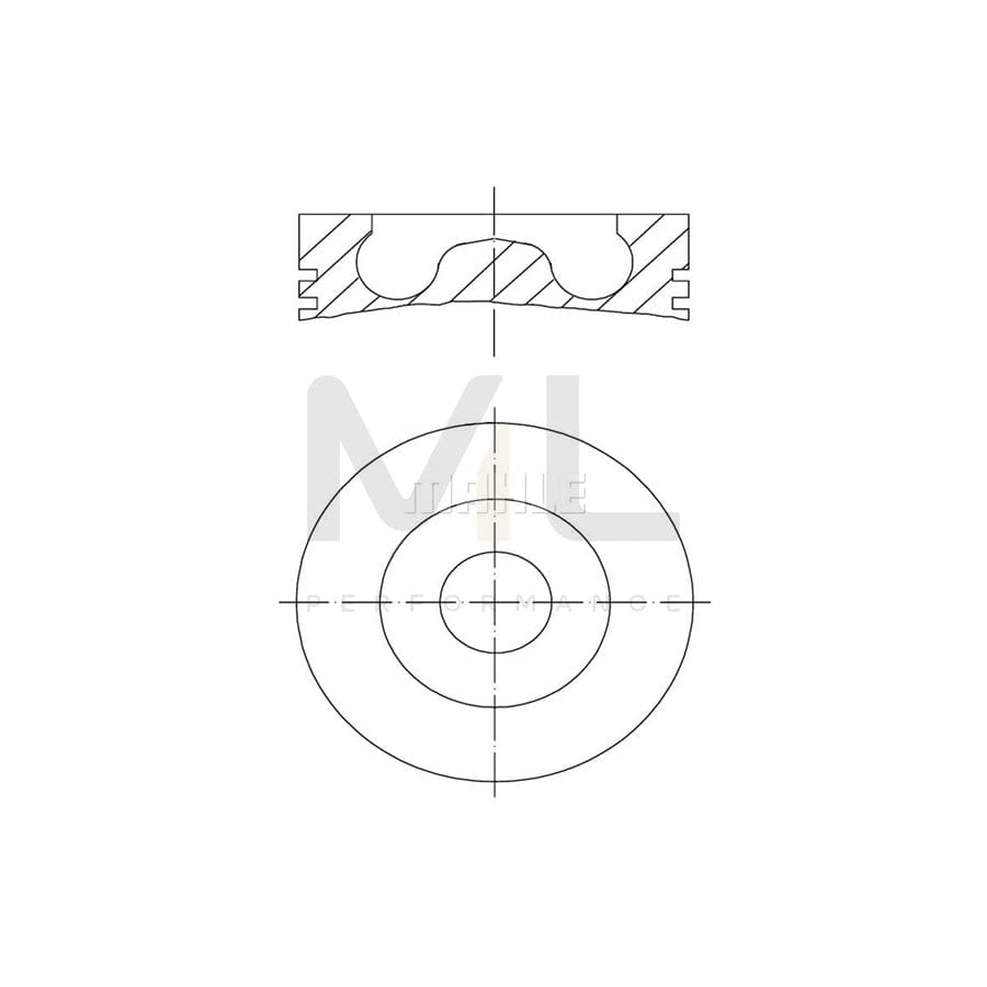 MAHLE ORIGINAL 033 PI 00100 002 Piston 83,51 mm, with piston ring carrier, without cooling duct | ML Performance Car Parts