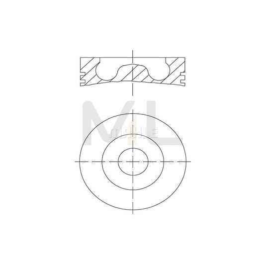 MAHLE ORIGINAL 033 PI 00100 002 Piston 83,51 mm, with piston ring carrier, without cooling duct | ML Performance Car Parts