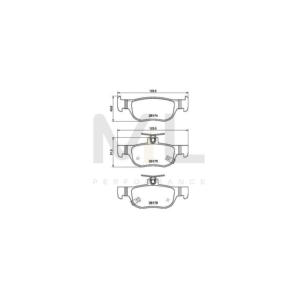 Hella 8DB 355 040-101 Brake Pad Set Incl. Wear Warning Contact