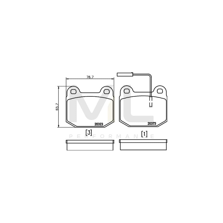 TEXTAR 2037301 Brake pad set for ALFA ROMEO 75 (162B) with integrated wear warning contact | ML Performance Car Parts