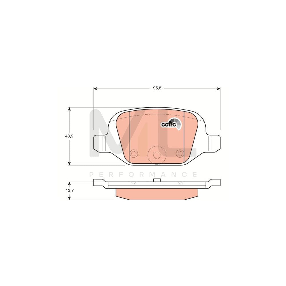TRW Cotec Gdb1384 Brake Pad Set Not Prepared For Wear Indicator | ML Performance Car Parts