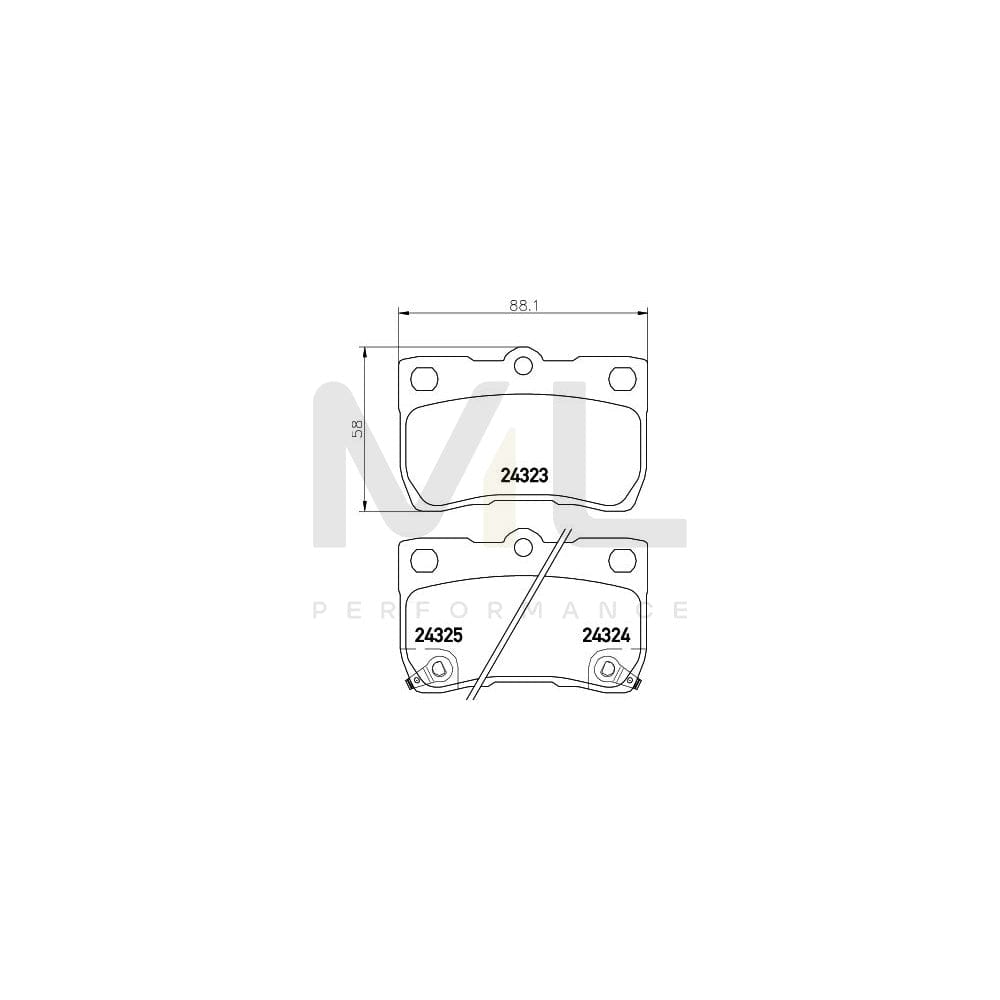 Hella 8DB 355 006-971 Brake Pad Set With Acoustic Wear Warning