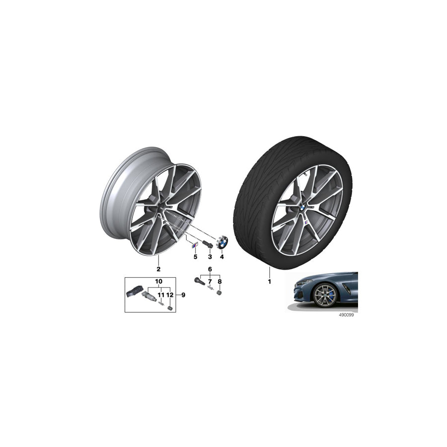 Genuine BMW 36118072023 G16 G14 G15 Disc Wheel Light Alloy Jet Bl.Sol.Paint 8JX20 ET:26 (Inc. 840dX, M850iX & 840i) | ML Performance US