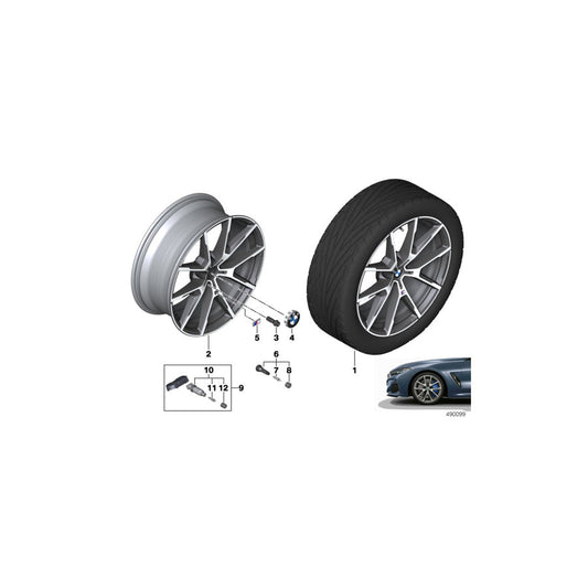 Genuine BMW 36118072023 G16 G14 G15 Disc Wheel Light Alloy Jet Bl.Sol.Paint 8JX20 ET:26 (Inc. 840dX, M850iX & 840i) | ML Performance US