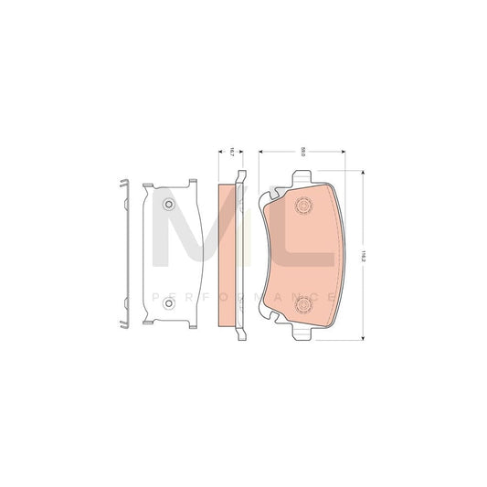 TRW Gdb1661 Brake Pad Set Not Prepared For Wear Indicator, With Brake Caliper Screws, With Accessories | ML Performance Car Parts