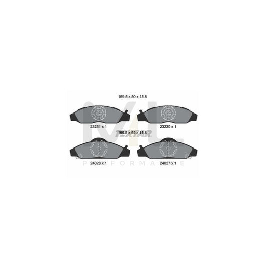 TEXTAR 2323101 Brake pad set with acoustic wear warning | ML Performance Car Parts