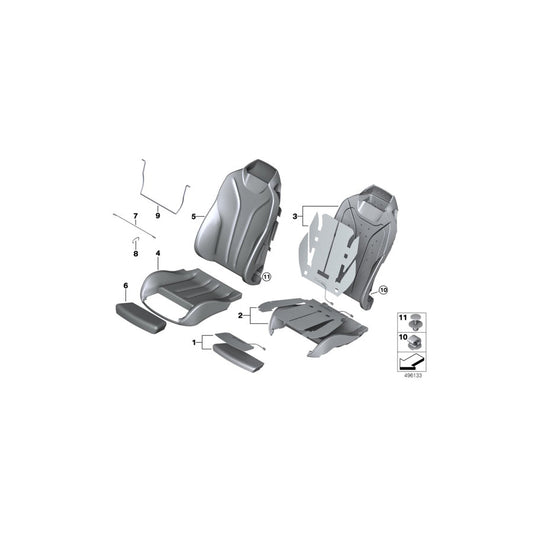 Genuine BMW 52107327588 Sports Seat Cover Leather Right SCHWARZ (Inc. 435i, 435dX & 428i) | ML Performance US