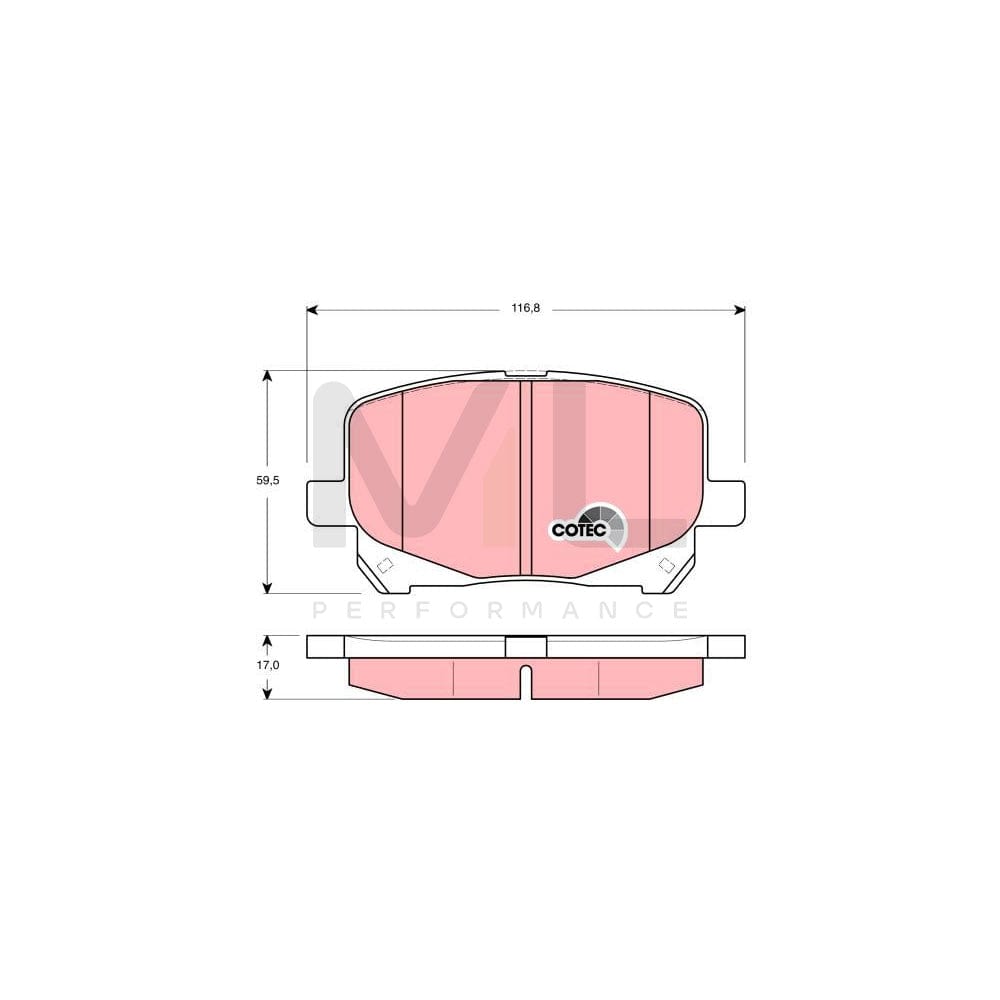 TRW Cotec Gdb3248 Brake Pad Set For Toyota Previa / Estima Ii (Xr30) Not Prepared For Wear Indicator | ML Performance Car Parts