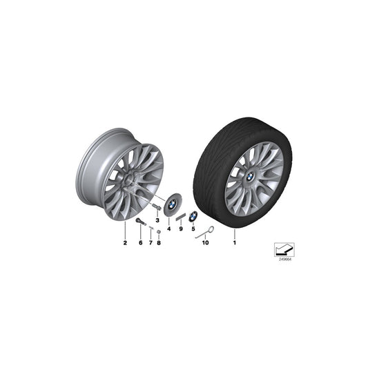 Genuine BMW 36117842657 F10 F12 F06 Light Alloy Rim 9JX19 ET:44 (Inc. 650iX, M550dX & 550i) | ML Performance US