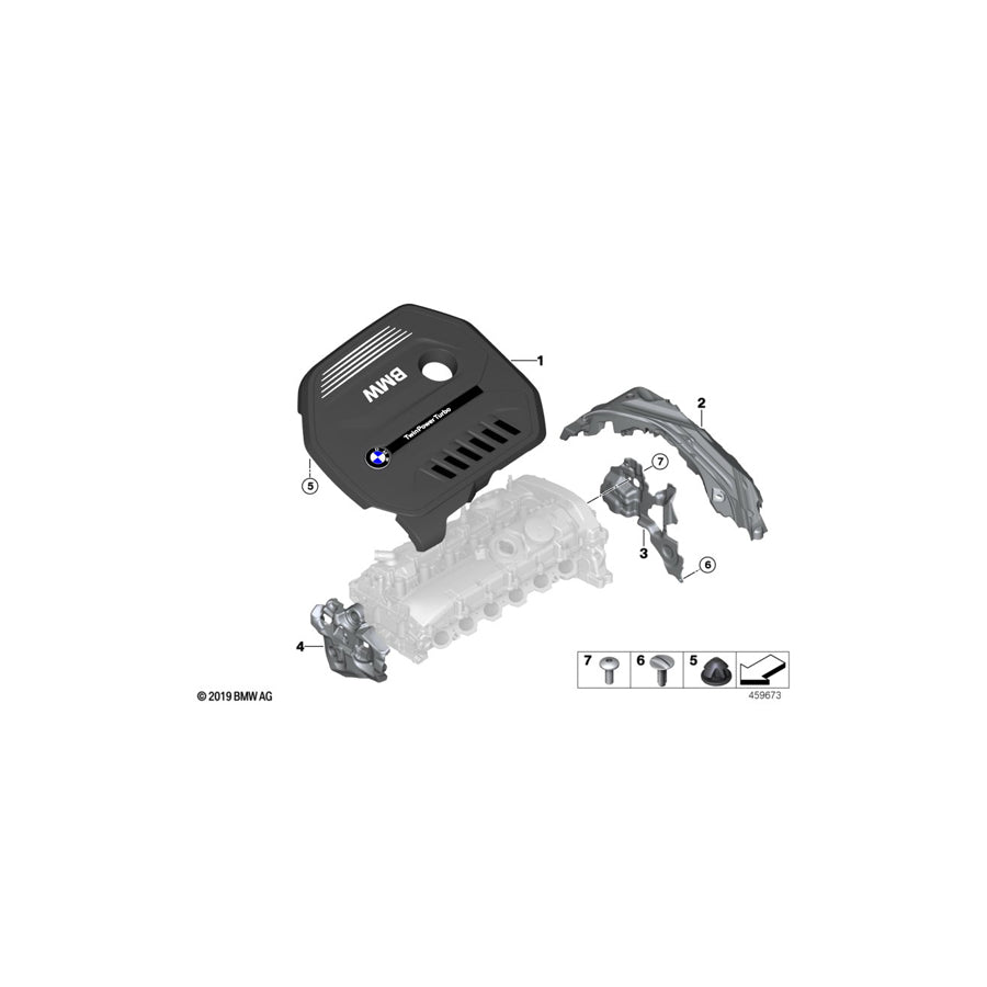 Genuine BMW 11148607142 G30 G01 G32 Engine Cover (Inc. 540i, 640iX & 640i) | ML Performance US Car Parts