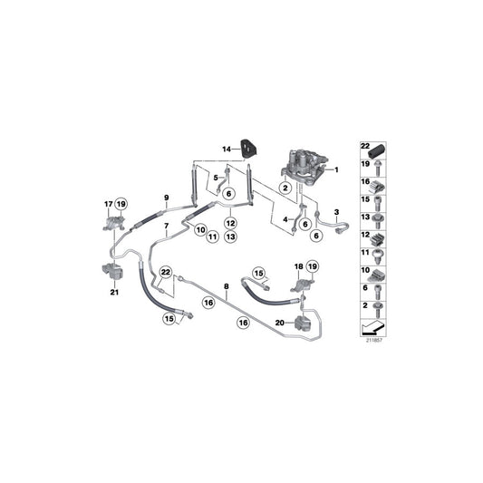 Genuine BMW 37136775212 F13 F11 Pressure Line, Valve Block (Inc. 550iX 4.0, 730Ld & 750i) | ML Performance US