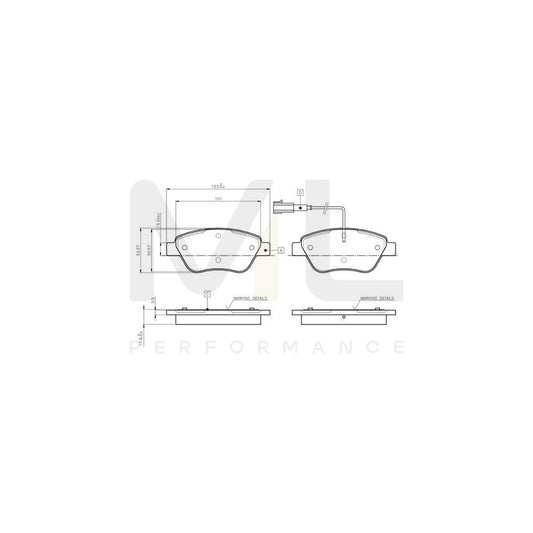 Bosch 0986Tb2414 Brake Pad Set Incl. Wear Warning Contact  | ML Performance Car Parts