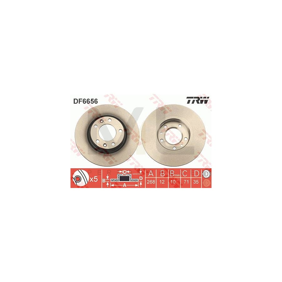 TRW DF6656 Brake Disc Solid, Painted | ML Performance Car Parts