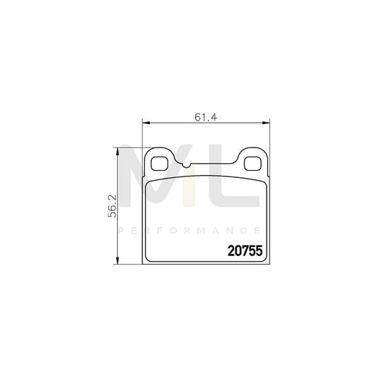 Hella 8DB 355 008-801 Brake Pad Set Not Prepared For Wear Indicator