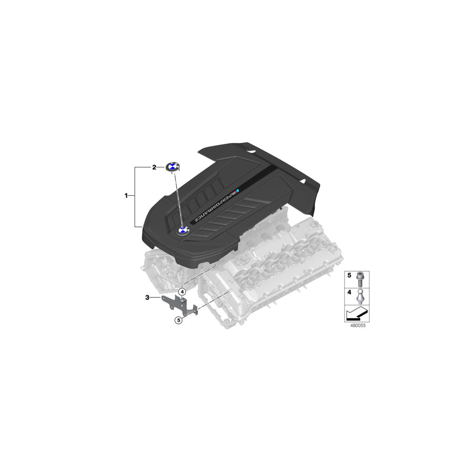 Genuine BMW 11148638452 RR31 G12 RR11 Mount Engine Cover (Inc. Cullinan Black Badge, Phantom EWB & M760iX) | ML Performance US Car Parts