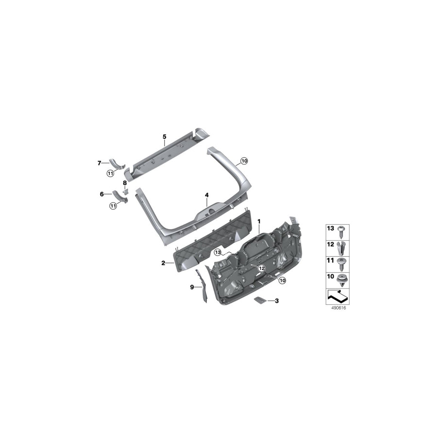 Genuine BMW 51497390407 G31 Cover Panel Flap Hinge Bracket Panel L. (Inc. 530i, 520d & 530dX) | ML Performance US Car Parts