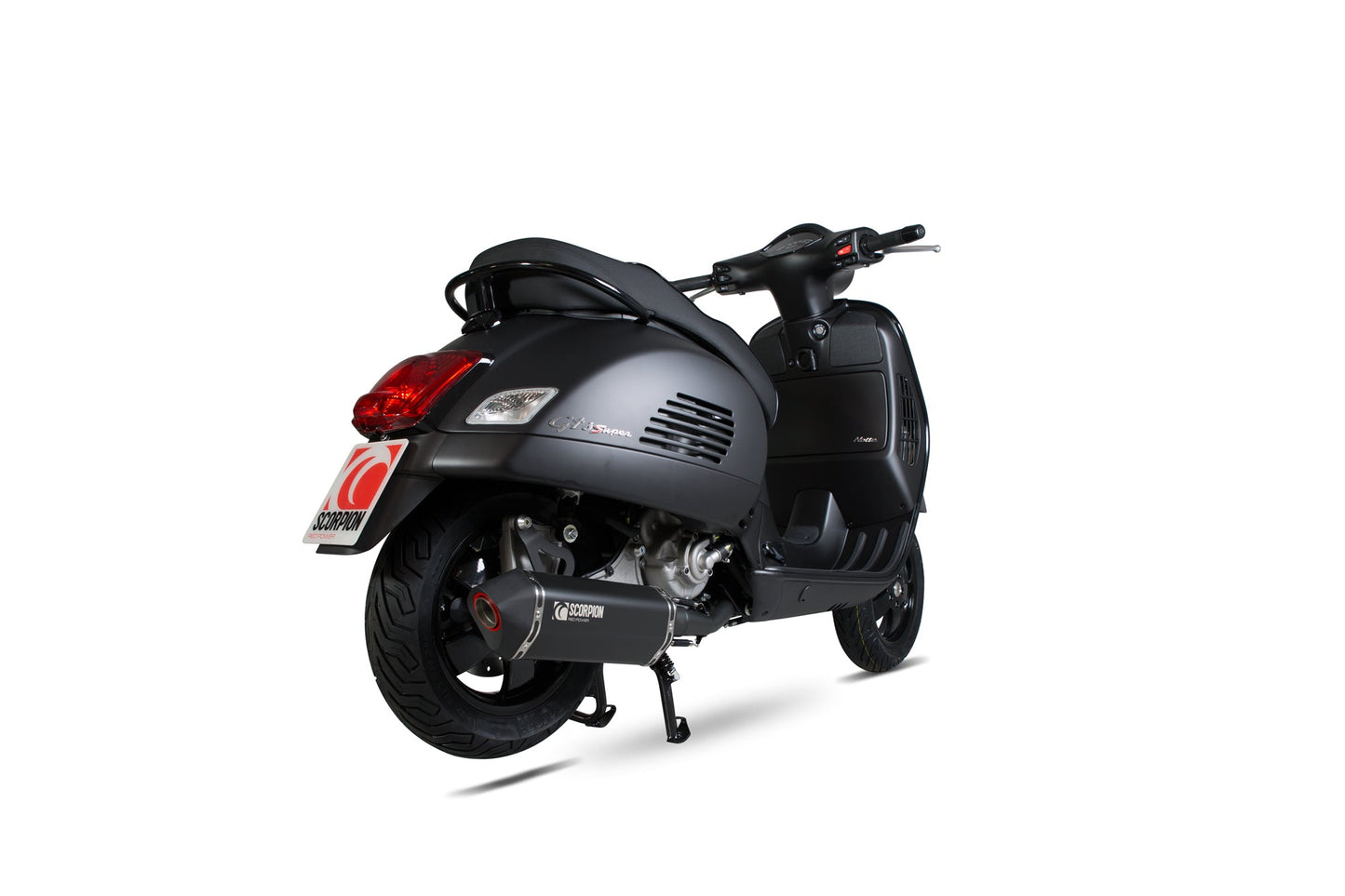 Scorpion RVE212BCER Vespa Serket Parallel Full System - Black Ceramic Coated Sleeve And Link Pipe (GTS 125 / GTS250 / GTS300) | ML Performance US US