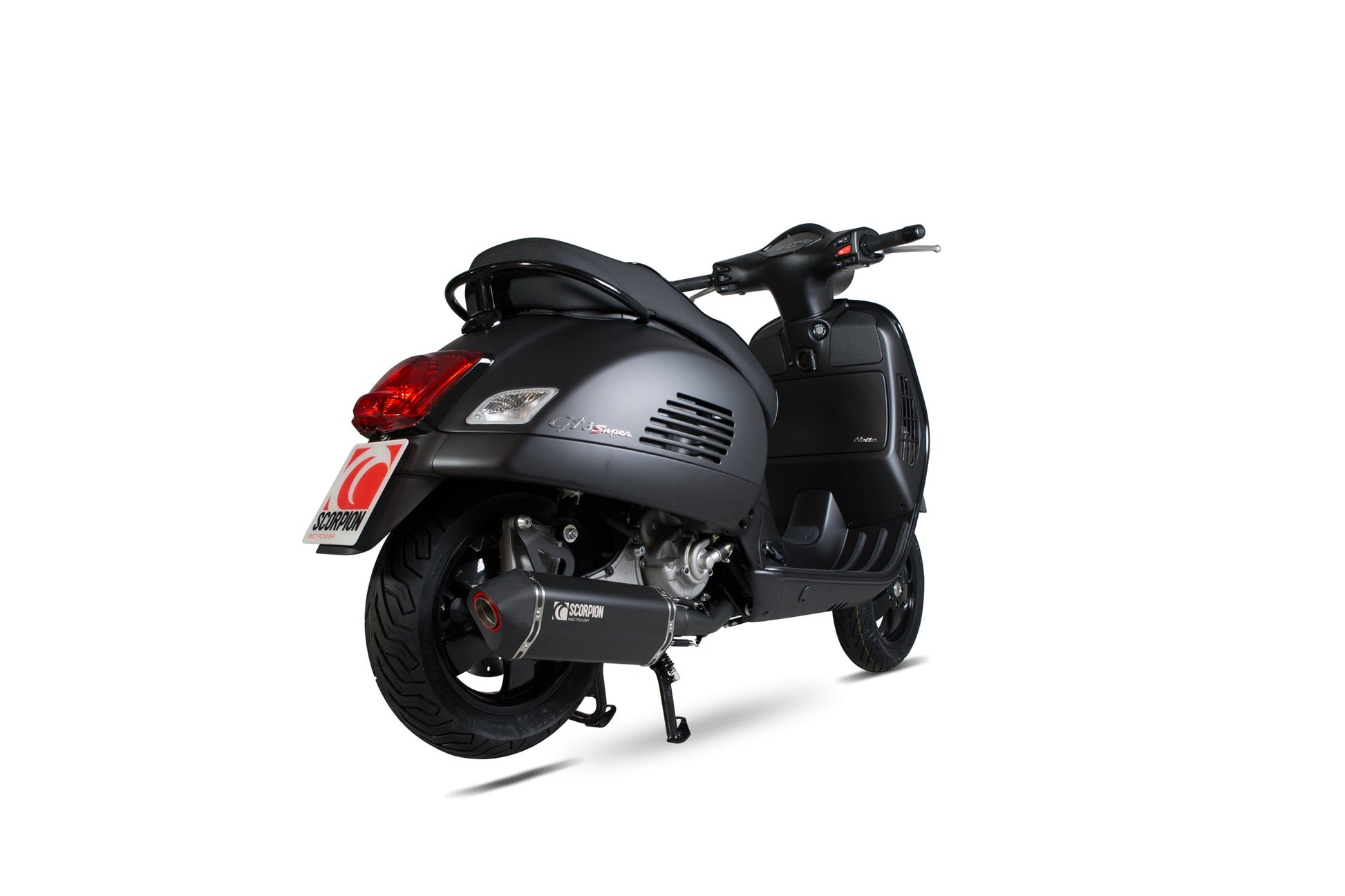Scorpion RVE212BCER Vespa Serket Parallel Full System - Black Ceramic Coated Sleeve And Link Pipe (GTS 125 / GTS250 / GTS300) | ML Performance US US