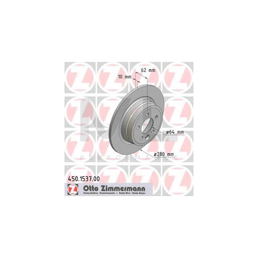 ZIMMERMANN 450.1537.00 Brake Disc Solid, High-carbon  - 1 piece