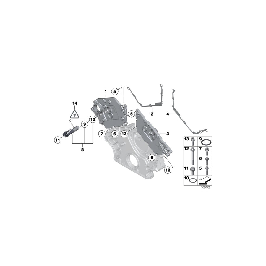 Genuine BMW 11148699008 RR4 G12 RR11 Timing Case Cover, Top Zyl. 7-12 (Inc. 760LiS, 760i & Dawn) | ML Performance US Car Parts