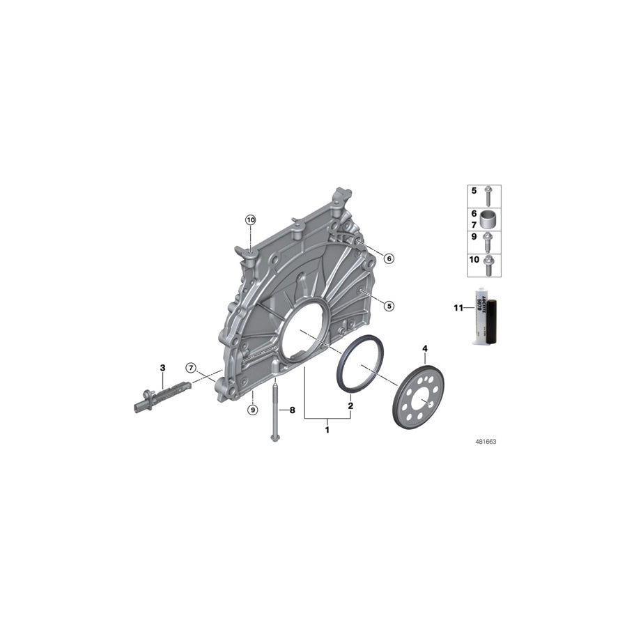Genuine BMW 11148687456 F55 Timing Case Cover (Inc. Cooper S, 220i & X1 20iX) | ML Performance US Car Parts
