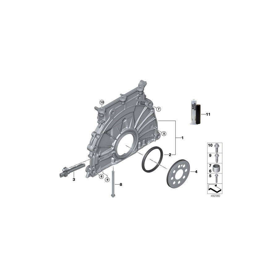 Genuine BMW 11148687455 G02 M G11 Timing Case Cover (Inc. 740Li, 745eX & X6 30iX) | ML Performance US Car Parts