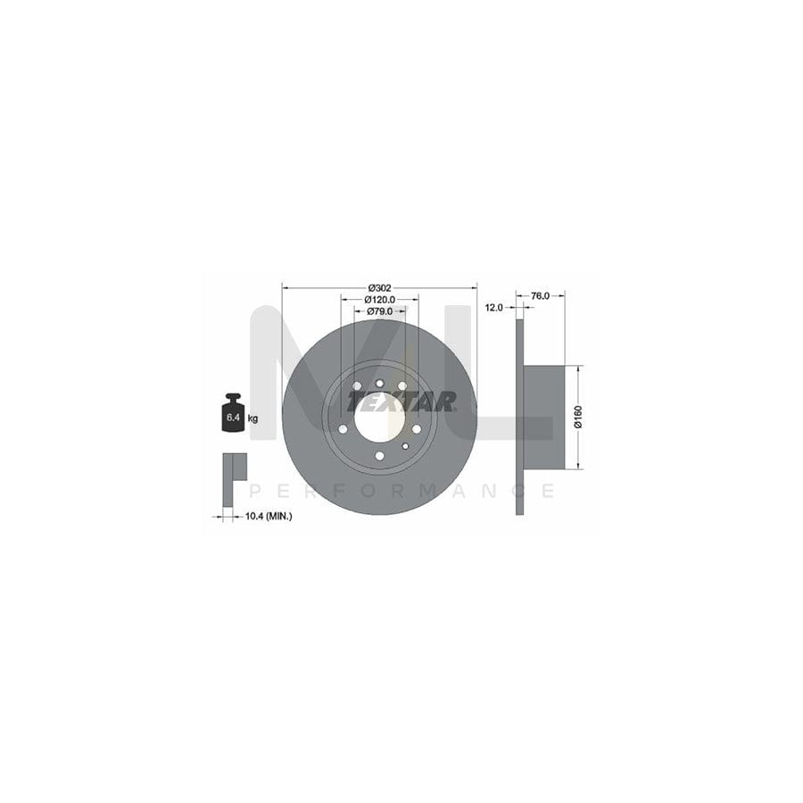 TEXTAR 92042100 Brake Disc for BMW 5 Series Solid, without wheel hub, without wheel studs | ML Performance Car Parts