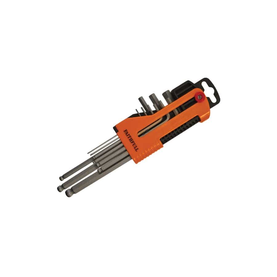Faithfull FAIHKS9MBLA Metric Long Arm Ball End Hex Key Set, 9 Piece