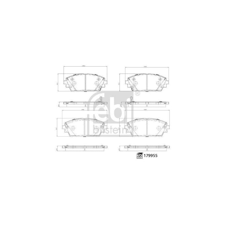 Febi Bilstein 179955 Brake Pad Set for Mazda 3