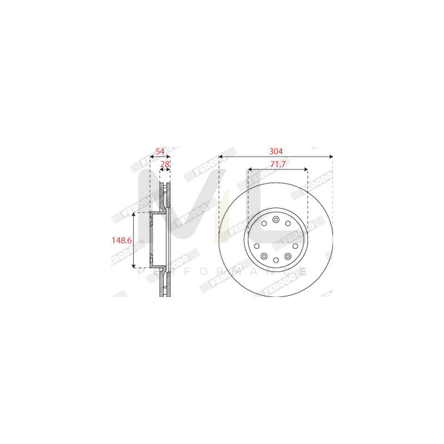 FERODO DDF2782C Brake Disc Vented | ML Performance Car Parts