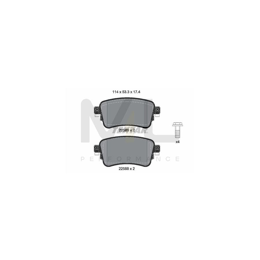 TEXTAR 2258801 Brake pad set with acoustic wear warning, with brake caliper screws | ML Performance Car Parts