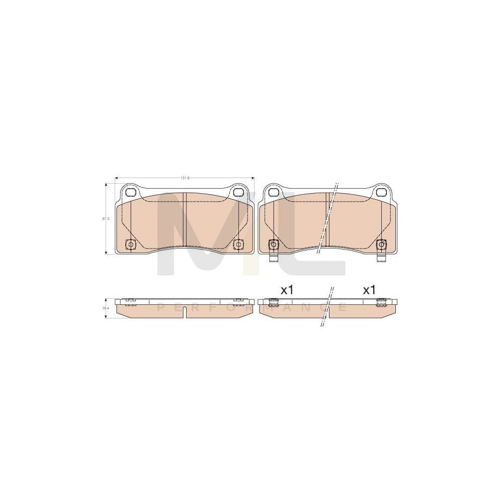 TRW Gdb3573 Brake Pad Set For Nissan Gt-R (R35) With Acoustic Wear Warning | ML Performance Car Parts
