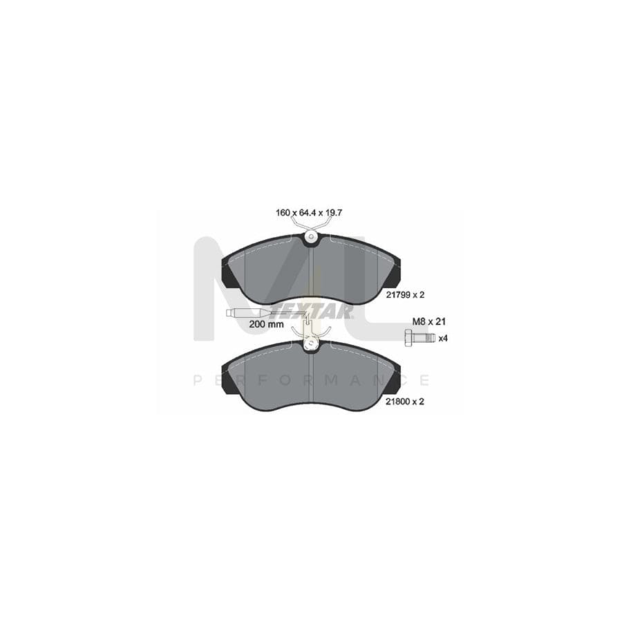 TEXTAR 2179901 Brake pad set with integrated wear warning contact, with brake caliper screws | ML Performance Car Parts