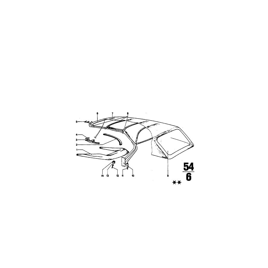 Genuine BMW 54311808851  Convertible Top Cover KPL. SCHWARZ (Inc. 1600 & 2002) | ML Performance US Car Parts
