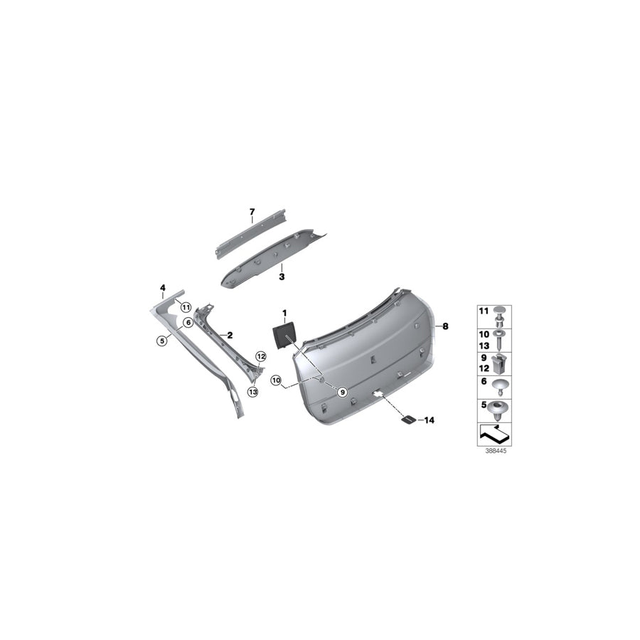 Genuine BMW 51497369510 F26 Trim Panel For Trunk, Inner Right SCHWARZ (Inc. X4) | ML Performance US Car Parts