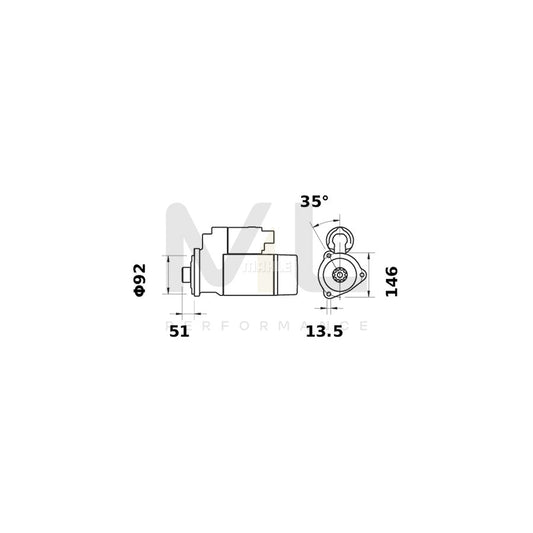 MAHLE ORIGINAL MS 124 Starter motor 12V 1,1kW, Teeth Quant.: 10 | ML Performance Car Parts