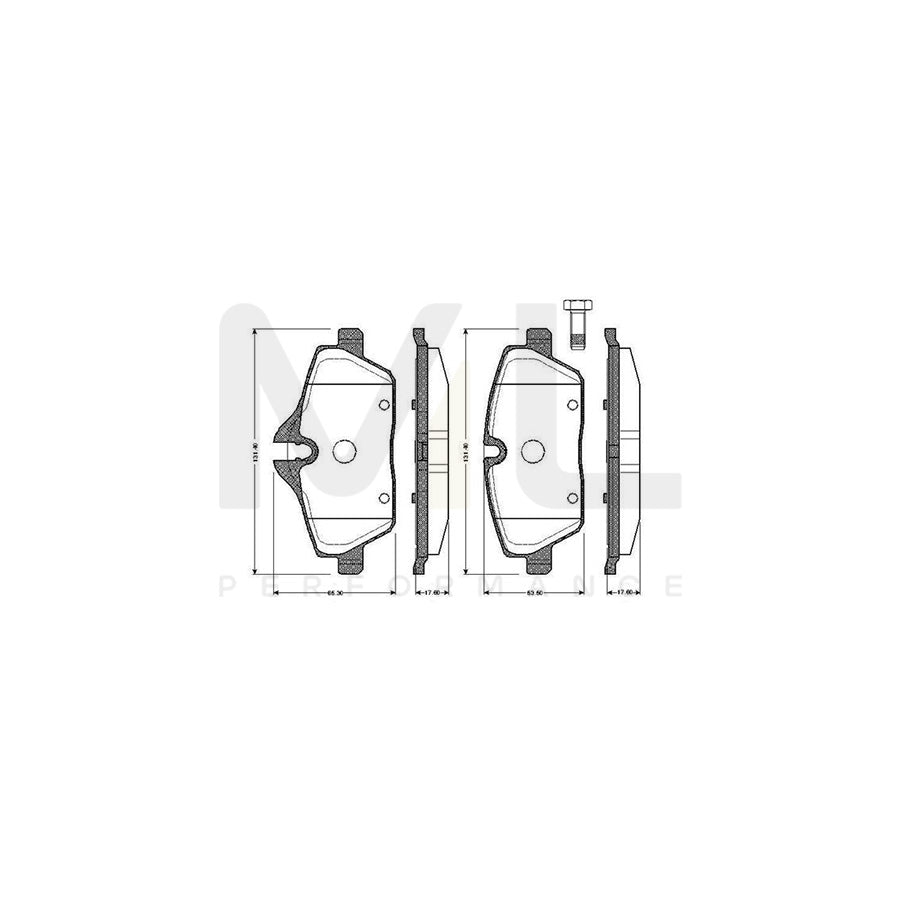 Bosch 0986Tb2889 Brake Pad Set Excl. Wear Warning Contact, With Bolts, With Accessories  | ML Performance Car Parts