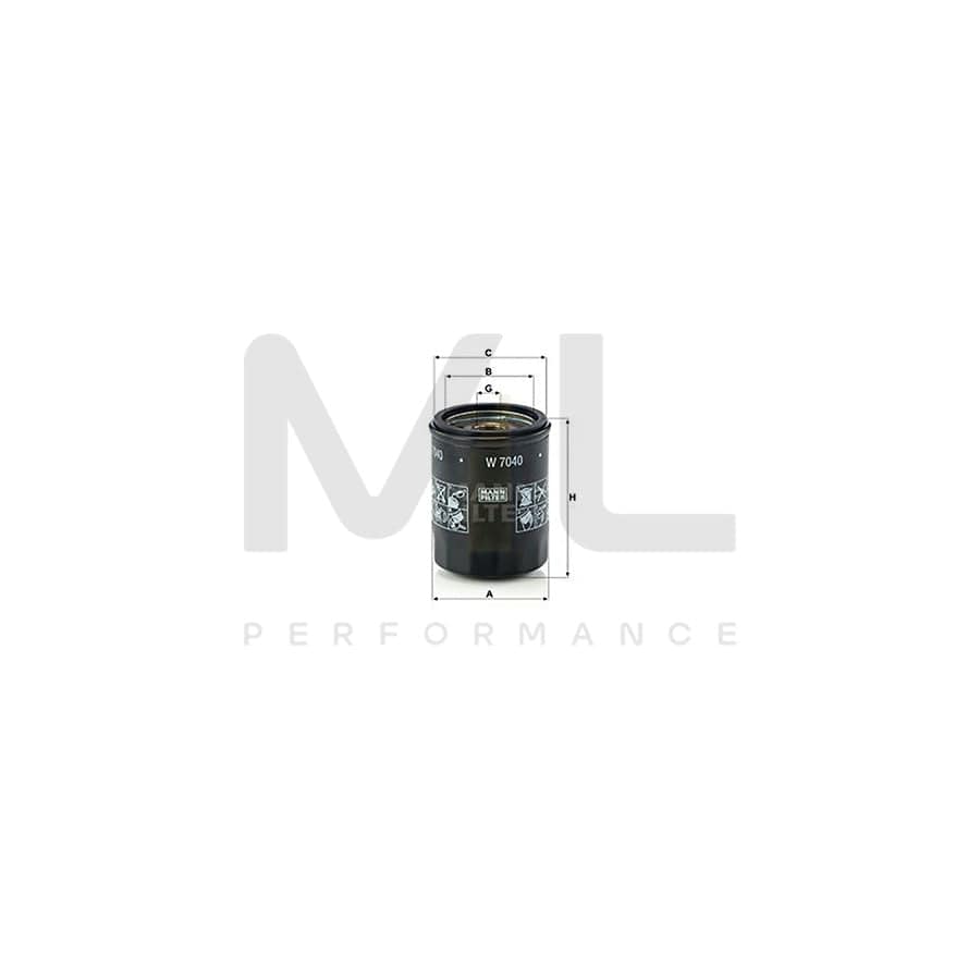 MANN-FILTER W 7040 Oil Filter Spin-on Filter