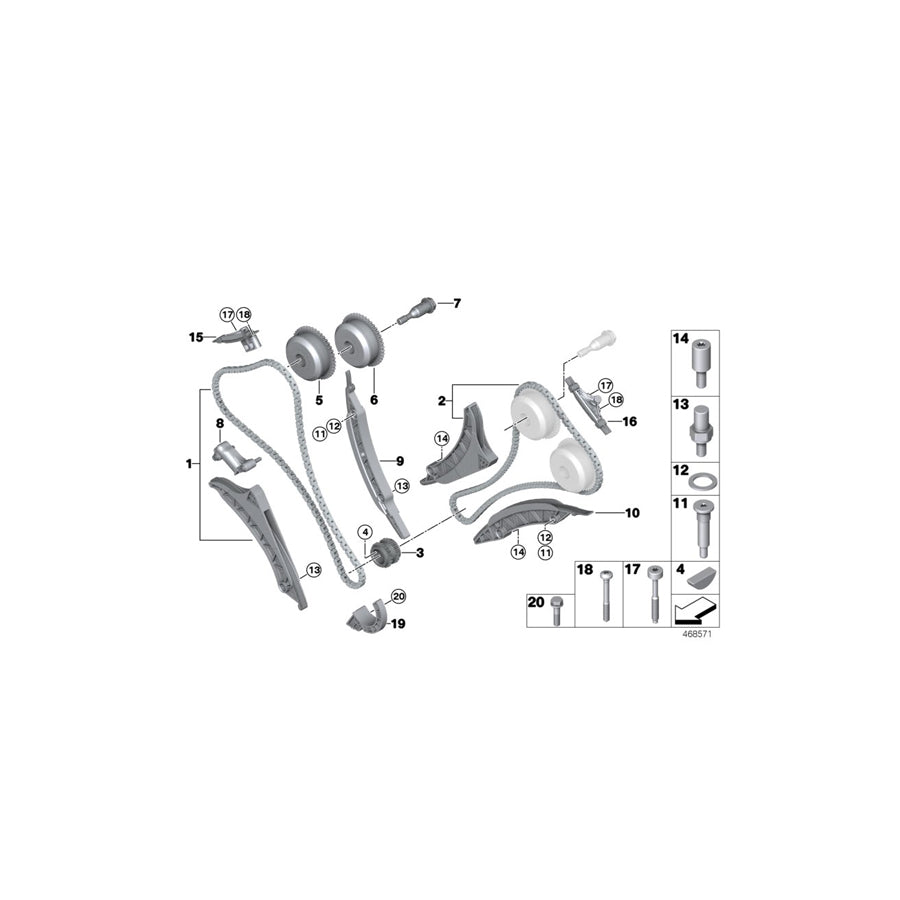 Genuine BMW 11368601045 G11 G30 G15 Adjustment Unit, Outlet Camshaft (Inc. AlpinaB7, X7 50iX & X6 M50iX) | ML Performance US Car Parts