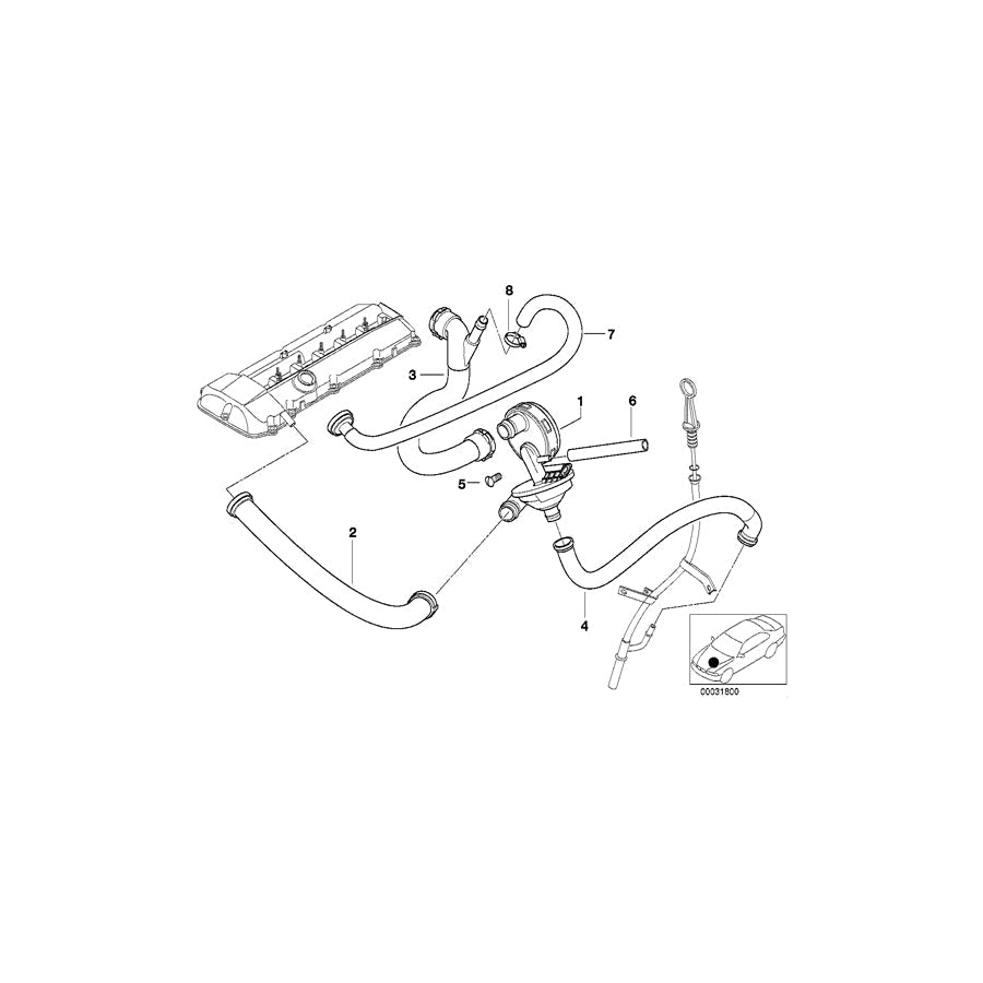 Genuine BMW 11151437642 E38 Vent Hose (Inc. 728i & 728iL) | ML Performance US Car Parts
