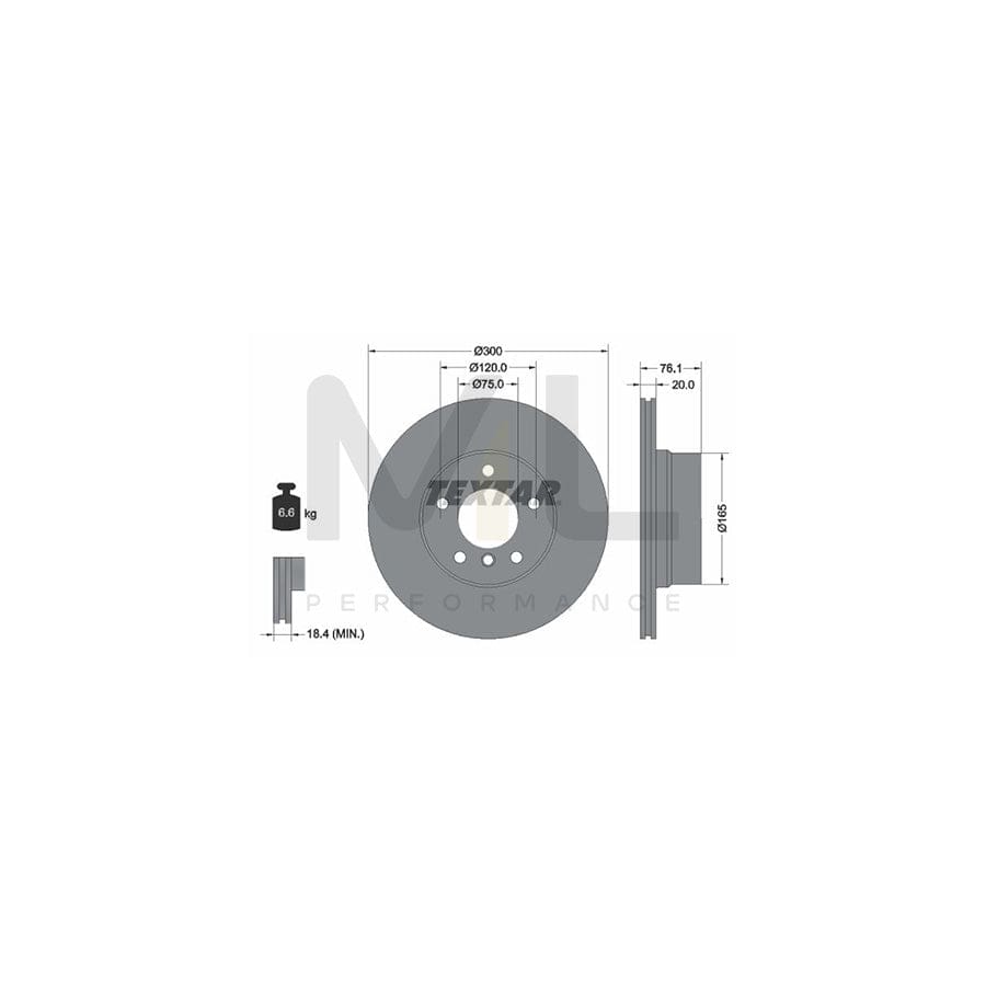 TEXTAR PRO 92199503 Brake Disc for BMW 1 Series Internally Vented, Coated, without wheel hub, without wheel studs | ML Performance Car Parts