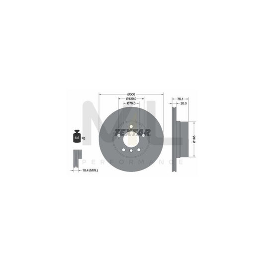 TEXTAR PRO 92199503 Brake Disc for BMW 1 Series Internally Vented, Coated, without wheel hub, without wheel studs | ML Performance Car Parts