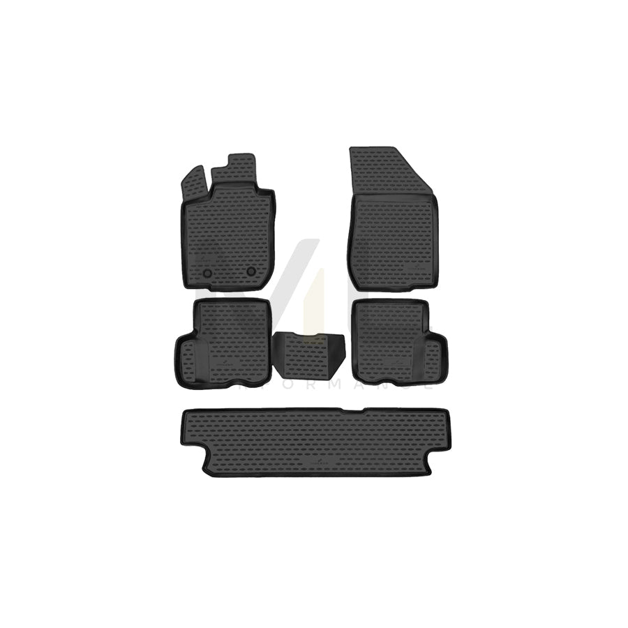 WALSER Tailored, XTR 75203 Floor mat set Elastomer, Centre, Front and Rear, Black