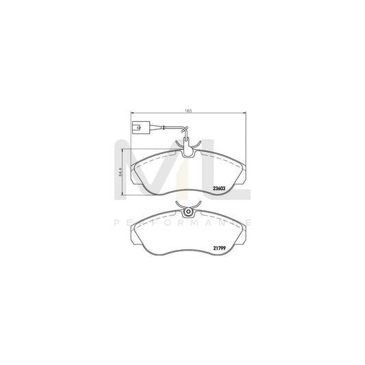 Hella 8DB 355 018-791 Brake Pad Set With Integrated Wear Warning Contact, With Brake Caliper Screws