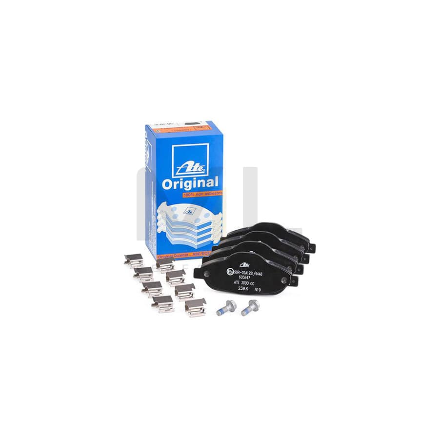 ATE 13.0460-3847.2 Brake pad set excl. wear warning contact, not prepared for wear indicator, with brake caliper screws, with accessories