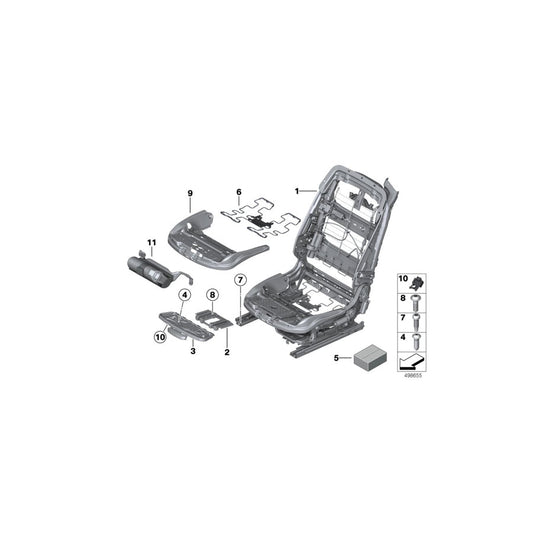 Genuine BMW 52107351859 F12 F13 Seat Mech. Assembly, Comfort Seat, Left (Inc. 640dX, 650i & 640i) | ML Performance US