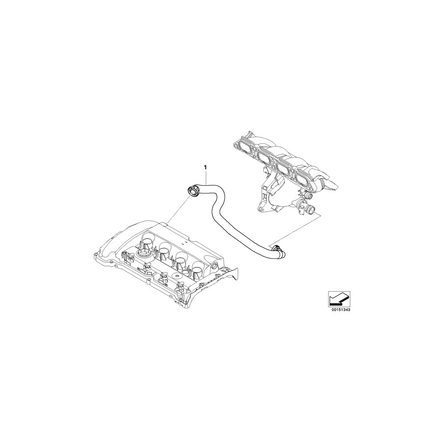 Genuine BMW 11157555261 R56 Vent Hose (Inc. One, One Eco 55kW & One 55kW) | ML Performance US Car Parts